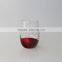 Wholesale red gold color design stemless egg shaped wine glass popular handblown crystal