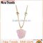 High quality gold long chain pink crystal necklace jewelry for women