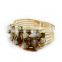 Natural druzy quartz gold plated bracelet