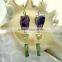 Amethyst Kyanite & Citrine Rough Gemstone Earrings, 925 Solid Sterling Silver Earrings, Dangle Designer Earrings