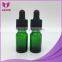 Factory supplier 10ML green eliquid glass dropper bottle with e liquid glass dropper