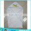 2015 Wholesale 100% cotton white color plain weave baby hooded towel with animal logo embroidery