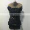 2016 New fashion women red fox fur and sheep leather splicing vest
