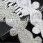 Wolesale bridal applique sash rhinestone trims for wedding decoration, crystal beaded wedding dress belt