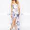 Chiffon Maxi Printed Dress with Zip Back Fastening