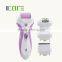 Rechargeable 4 in 1 lady' epilator set with 2 speeds for choice/foot callus remover