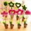 DIY creative stationery kids personalized Novelty Flowerpot heart five-pointed star shaped ball point pen promotional gifts