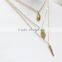 Multistrand Gold Bullet Leaf Peace Necklace 3 Strand Necklace Chain Pendant Necklace Layered Necklace Fashion Style Wholesale