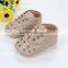 2015 rivet studded newborn leather baby shoes with lace