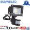 Ajustable time sense 30W LED Floodlight with PIR sensor 10w 20w 30w 50w 70w 100w with CE IES IP65