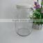1 gallon clear glass jar with widemouth and white plastic lid for large glass container