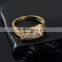 Bling bling AAA+ cubic zirconia ring triplex design CZ jewelry 18k yellow gold plated jewelry