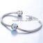 D165 925 enamel blue silver charm,white letters bracelet beads for sale