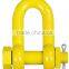 bolt type safety chain shackle U.S. G2150,forged d shackle type