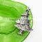 Glass Pretty Green Plate With Metal Chrismas Tree Decoration