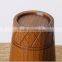 Wooden cylinder shaped tea mugs