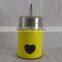 metal coated glass vinegar bottle with vegetable With Good Service