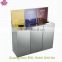 Stainless steel triple waste bins recycl bin for shopping mall