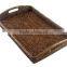Natural rattan storage serving tray