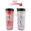 BPA free reusable double wall plastic mug hot color changing