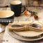stoneware cheap ceramic colorful round dinnerware set
