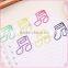Custom assorted music note deign metal wire paper clips