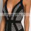 Latest Sexy Slit Black Mesh Net Slit Maxi Gown Dress With Cross Back Designs HSd5113