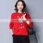 2017 New design sweater spring fashion women sweater with sequin deer pattern and pearl
