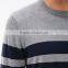 crew neck preppy style contrast striped cotton pullover mens latest sweater design