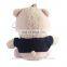 Manufacture Pink And Beige Plush Pig Stuffed Animal Keychain