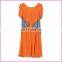 chiffon dress jeans high-waist ropeable eyes dress plicated sleeves long dress