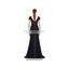 Laquered Jacquard with Long Crepe Skirt
