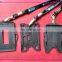 customized black color silk screen lanyard with adjust buckle and black id card holder