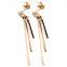 Queen′s Jewellery Fashion Stainless Steel Letter Square Tassel Long Earrings Rose Gold Earring