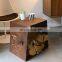 Indoor Laser Cut Corten Steel Log Store as wooden table & magazine rack
