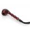 400mm Length wooden resin long tobacco pipe with small red head and bamboo joint tube for smoking