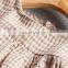 Latest Style Children Girls Boutique Dress Clothes Short Sleeve Linen Cotton Plaid Ruffle Kids Clothing