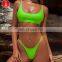 Summer women's solid color bikini set push-ups steel plate bra swimsuit swimwear triangle bath suit swimwear biquini