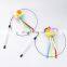 HQP-DMB04 HongQiang Wire Crystal Tube Plush Ball Feather Tassel Cat Teaser Cat Wand Stick Interactive Cat Toy
