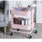 Kitchen Storage Trolley Metal Folding Cart With Wheels Trolley Rack For Kitchen