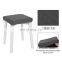 Vanity Table Set with Round LED Lights Mirror dressing table black