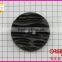 High end black plastic coat button with engrave pattern