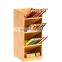 Multi-Functional Desk Organizer 4 tiers Bamboo Pen Holder Desktop Stationary Storage for School Home Office