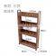 Wholesale products 4 layer customizable  plastic storage shelf rack with wheel