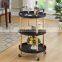 Modern simple design 3-tier storage rack utility home kitchen white storage hand trolley bathroom storage rack