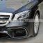 high guality car bumpers body kit front  bumper grills  for benz S-class W222 facelift S63 AMG style body kits