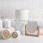 Modern European Style Household 6 Pieces Bamboo Lid Plastic Bathroom Sets Luxury Bathroom Accessories for Hotels