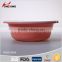 colorful round plastic kitchen fruit sieve with tray