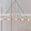 American kitchen dining decorative rectangle chandelier Luxury Restaurant bar Large Linear led copper Chandelier