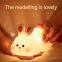 Cute Bunny Baby Rabbit LED Night Lights Kids Lamp Timing switch Animal Silicone Lights for Children Bedroom Decoration Gifts